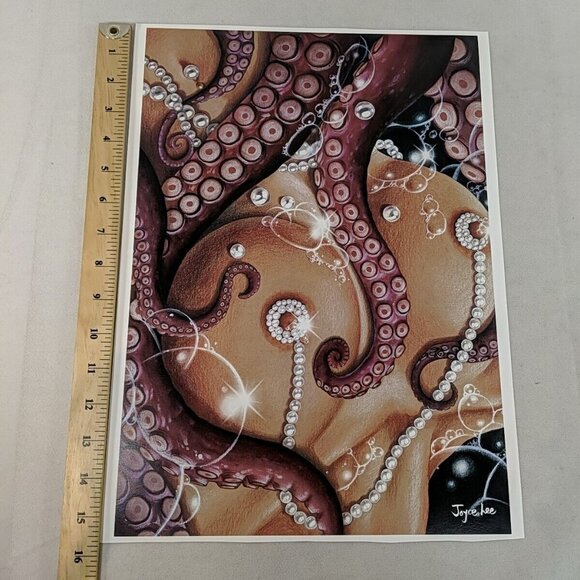 Joyce Lee Art Print Artwork Soapy Tentacle Breasts Pearls Erotic 15.5x11" Hentai - Picture 7 of 9